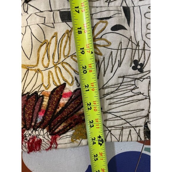 Chico's Garden Bloom Roadster Embroidered Denim Jacket Sz XL - Picture 11 of 12